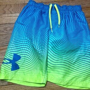 Under Armour Blue Swim Trunks with White Liner YM